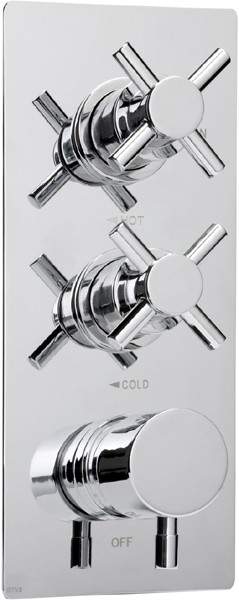 Deva DTV3 Thermostatic TMV2 1/2" Triple Concealed Shower Valve (Chrome).