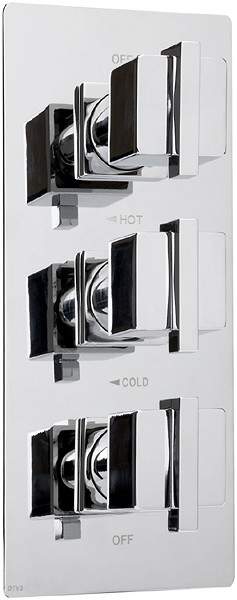 Deva DTV3 Thermostatic TMV2 1/2" Triple Concealed Shower Valve (Chrome).