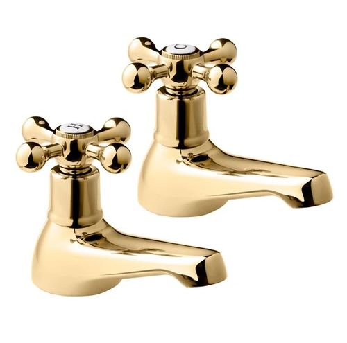 Deva Tudor Bath Taps (Pair, Gold), CLEARANCE.