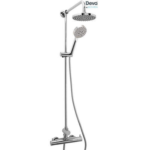 Deva Vision Thermostatic Bar Shower Valve With Rigid Riser Kit.