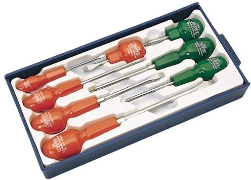 Draper Tools 8 Piece Cabinet Pattern Screwdriver Set.