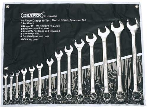 Draper Tools 14 Piece Metric Spanner Set.