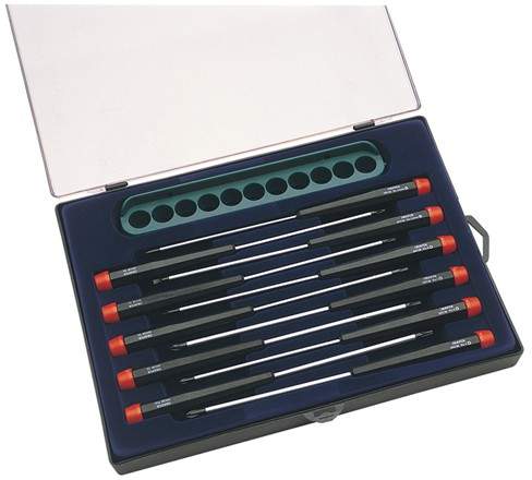 Draper Tools 11 Piece Precision Screwdriver Set With Wall Rack.