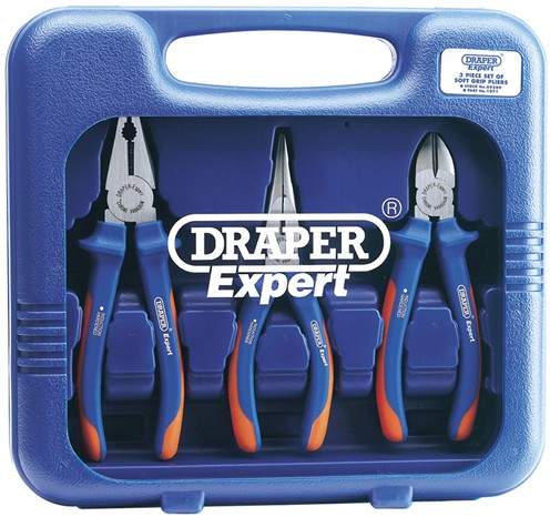 Draper Tools 3 Piece soft grip pliers set.