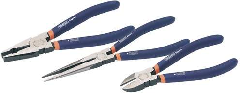 Draper Tools 3 Piece expert double dipped pliers set.