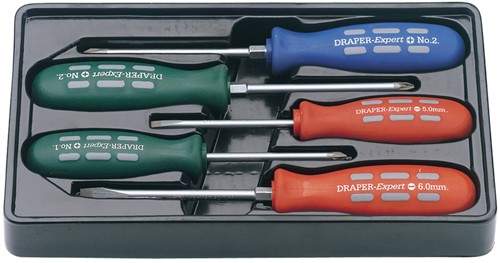 Draper Tools 5 Piece Expert Quality Screwdriver Set With Tray.