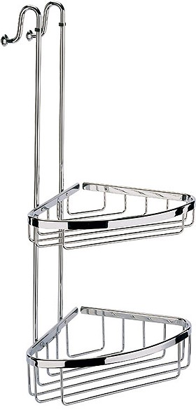 Geesa Caddy Large Corner Hanging Basket (Chrome, Left Hand)