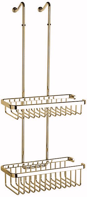 Geesa Caddy Double Hanging Basket (Gold).  Size 265x135mm.
