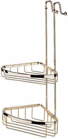 Geesa Caddy Large Corner Hanging Basket (Gold, Right Hand)