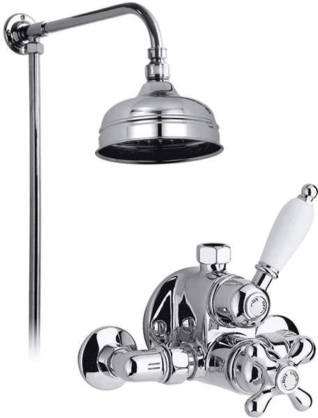 Vado Westbury Chrome thermostatic valve, rigid riser and 6" head.