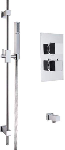 Vado Mix2 1/2" Concealed thermostatic shower valve & slider rail.