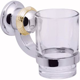 Vado Nautiq Wall Mounted Tumbler with Gold Trim.