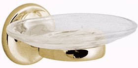 Vado Tournament Clear Glass Soap Dish with Holder (Gold).