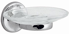 Vado Tournament Clear Glass Soap Dish with Holder (Chrome).
