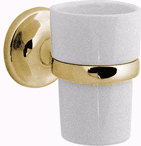 Vado Tournament Ceramic Tumbler and Holder (Gold).