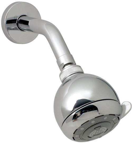 Vado Shower Chrome high pressure multi function shower head and arm.