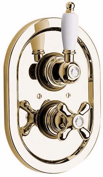 Vado Westbury Concealed thermostatic shower valve 1/2" gold.