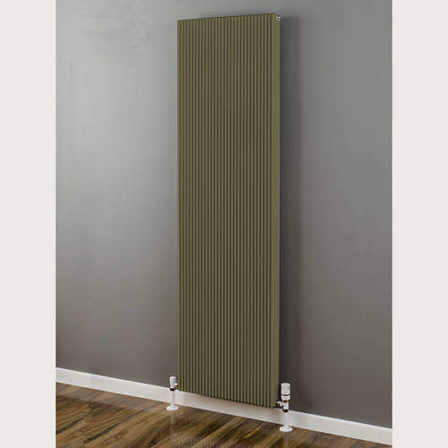 EcoHeat Hadlow Vertical Aluminium Radiator 1526x400 (Grey Beige).