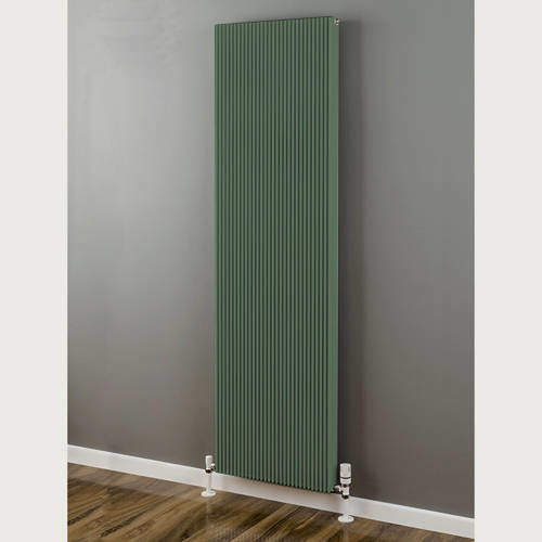 EcoHeat Hadlow Vertical Aluminium Radiator 1526x400 (Reed Green).