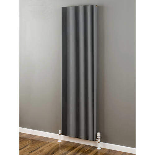 EcoHeat Hadlow Vertical Aluminium Radiator 1526x400 (Window Grey).