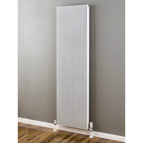 EcoHeat Hadlow Vertical Aluminium Radiator 1526x480 (White).