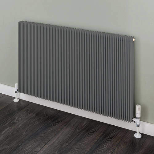 EcoHeat Hadlow Horizontal Aluminium Radiator 526x1120 (Grey).