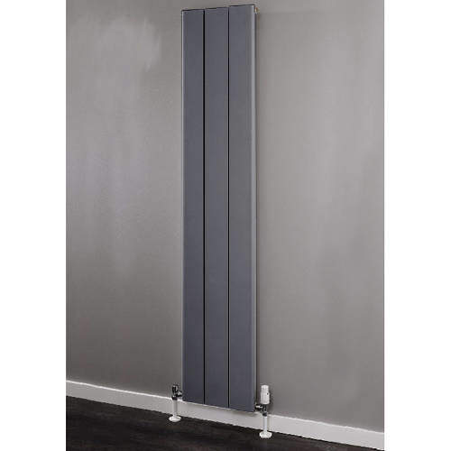 EcoHeat Radcliffe Vertical Aluminium Radiator 1500x356 (Grey).