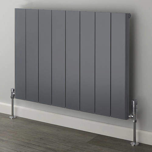 EcoHeat Radcliffe Horizontal Aluminium Radiator 500x1196 (Grey).