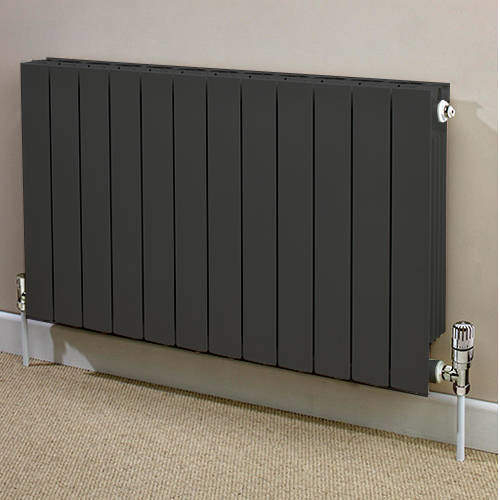 EcoHeat Saxon Horizontal Aluminium Radiator & Brackets 590x820 (Olive).