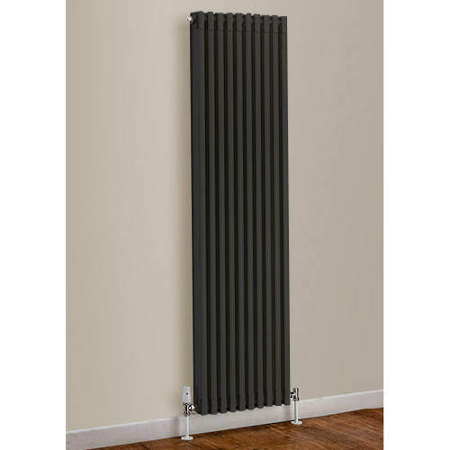 EcoHeat Woburn Vertical Aluminium Radiator 1470x520 (Jet Black).