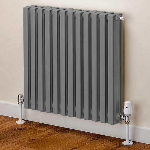 EcoHeat Woburn Horizontal Aluminium Radiator 568x1020 (Window Grey)