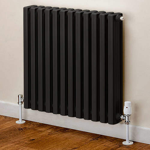 EcoHeat Woburn Horizontal Aluminium Radiator 568x420 (Black).