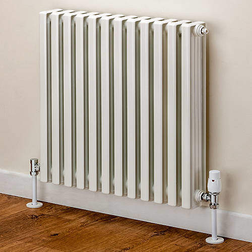 EcoHeat Woburn Horizontal Aluminium Radiator 668x420 (White).