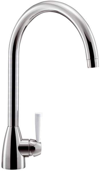 Franke Kitchen Taps Gotthard Kitchen Tap With White Lever Handle.