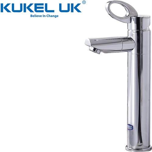 Kukel UK Electric Heated Water Basin Mixer Tap With Round Body (Chrome).