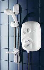 Galaxy Showers G1000LX Manual Power Shower (White and Chrome).