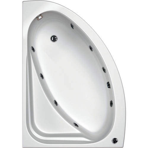 Hydracast Orlando LH Corner Whirlpool Bath With 8 Jets & Panel, 1500x1040.