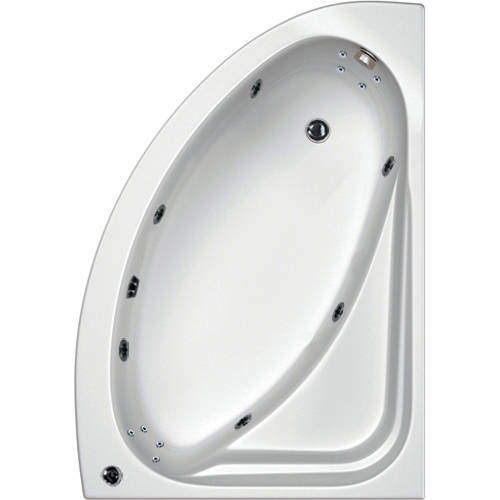 Hydracast Orlando RH Corner Whirlpool Bath With 14 Jets & Panel, 1500x1040.