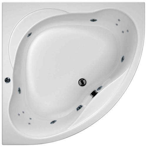 Hydrabath Laguna Corner Whirlpool Bath With 14 Jets & Panel, 1350x1350mm.