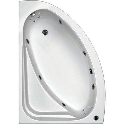 Hydrabath Orlando LH Turbo Whirlpool Bath With 14 Jets & Panel, 1500x1040.
