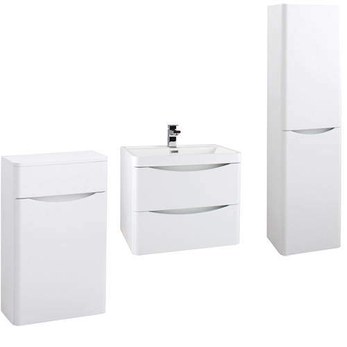 Italia Furniture Bali Bathroom Furniture Pack 11 (Gloss White).