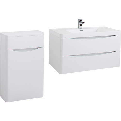 Italia Furniture Bali Bathroom Furniture Pack 08 (White Ash).