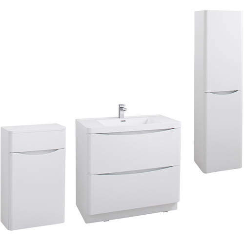 Italia Furniture Bali Bathroom Furniture Pack 09 (White Ash).