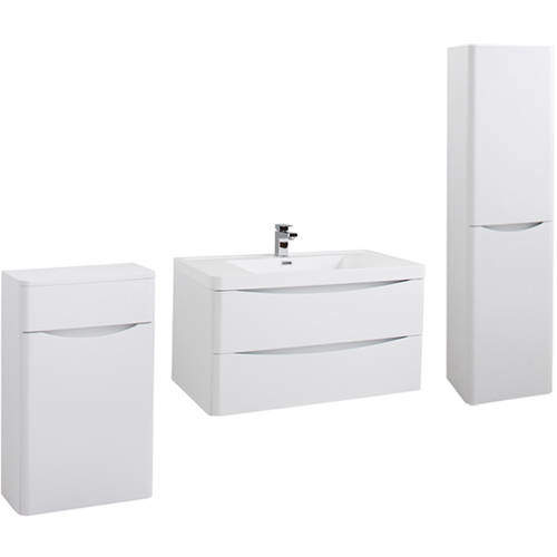 Italia Furniture Bali Bathroom Furniture Pack 12 (White Ash).