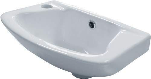 Hydra Wall Hung Basin & Brackets (1 Tap Hole).  Size 460x280mm.