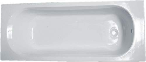 Hydra White Acrylic Bath & Metal Legs (No Tap Hole).  Size 1700x700mm.