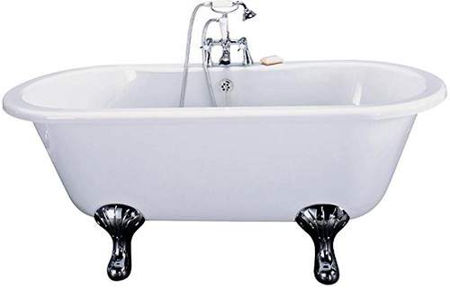 Hydra Grosvenor Double Ended Roll Top Bath With Traditional Feet.  1500mm.