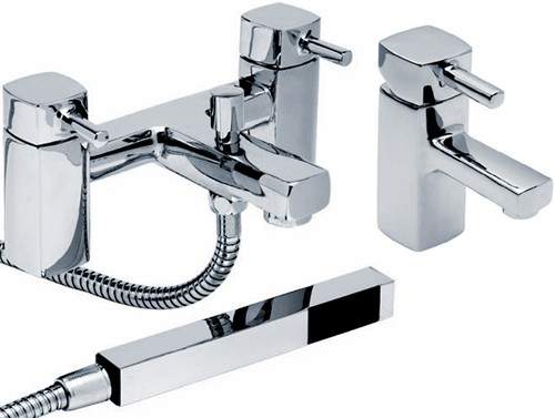 Hydra Chester Basin & Bath Shower Mixer Tap Set (Free Shower Kit).