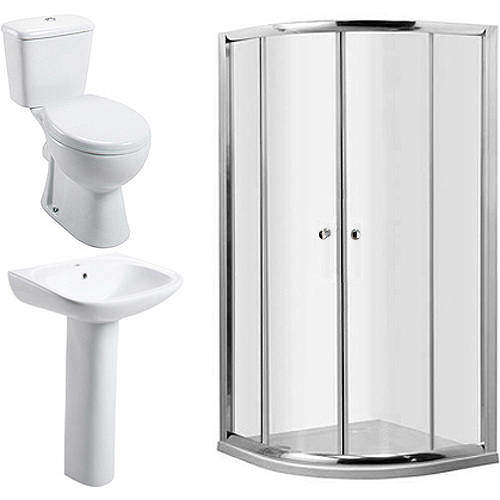 Oxford En Suite Bathroom Pack With 800mm Quadrant Enclosure & Tray (4mm).