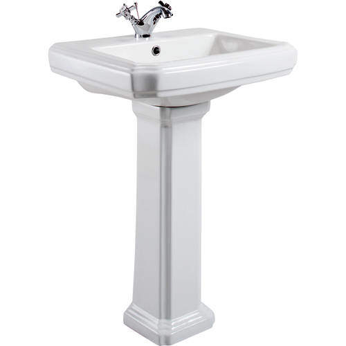 Oxford Cromford Traditional Basin & Pedestal (1 Tap Hole).